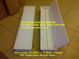 Kap Lampu TL LED 1 x 18W TKI Tutup Cover Akrilik Susu Kap Lampu TL LED 1 x 18W TKI Tutup Cover Akrilik Susu